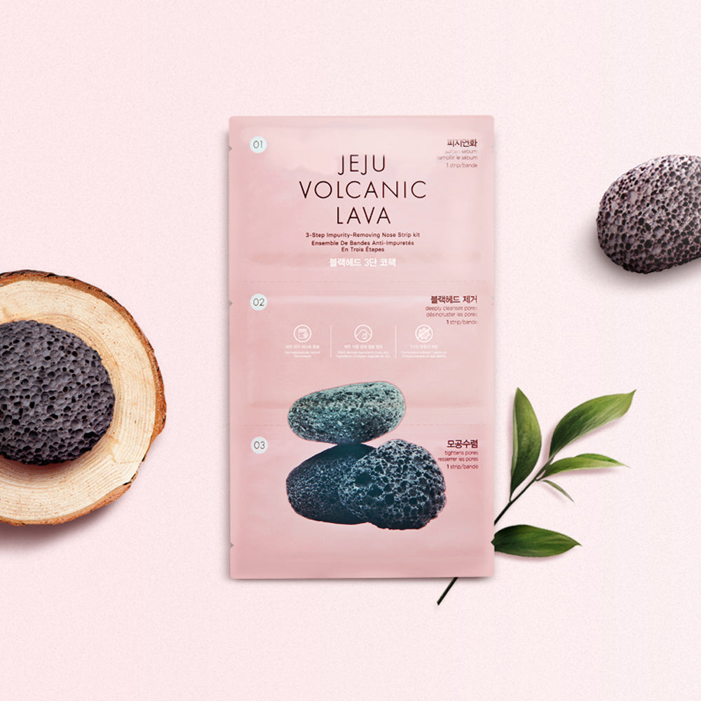 JEJU VOLCANIC LAVA 3-Step Impurity Removing Nose Strip Kit